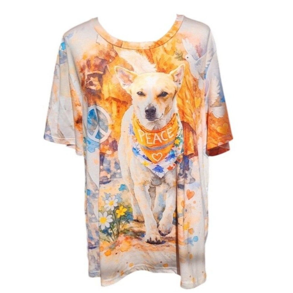Aloka the Buddhist Peace Dog T-Shirt Size 2XL 2 Sides